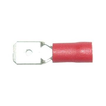 6,3mm flatstikker hann rød