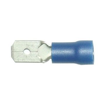6,3mm flatstikker hann blå