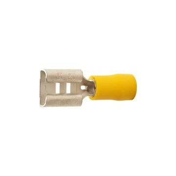6,3mm flatstikker hunn gul