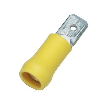 6,3mm flatstikker hann gul